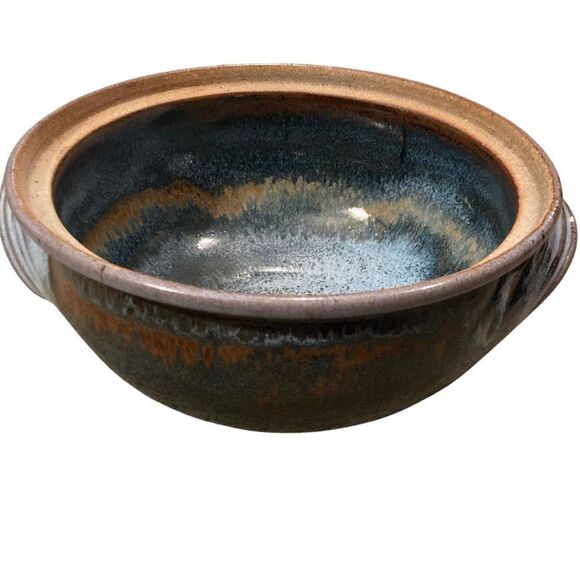 Stunning Studio Pottery Drip Glazed Stoneware Casserole Pot with Lid - Picture 7 of 10